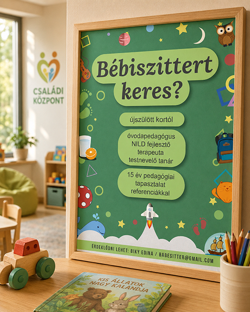 A bébiszitter plakát álló formátumú részletének bemutatása